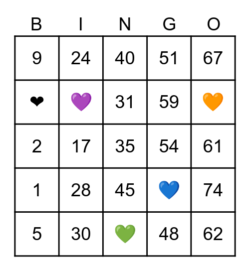 Time For Fun Bingo Card