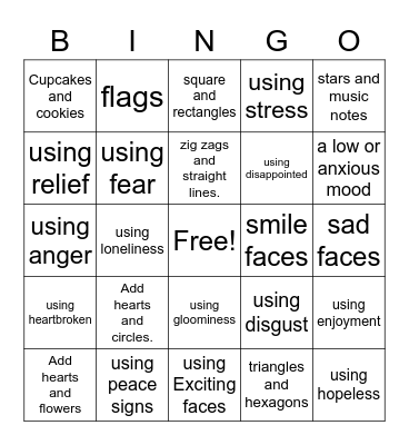 be creative Bingo Card