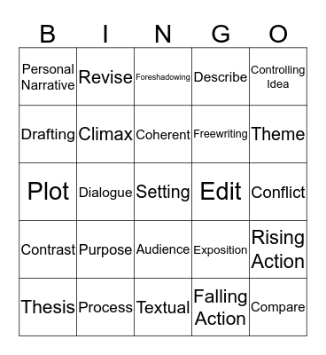 Semester Review Bingo Card