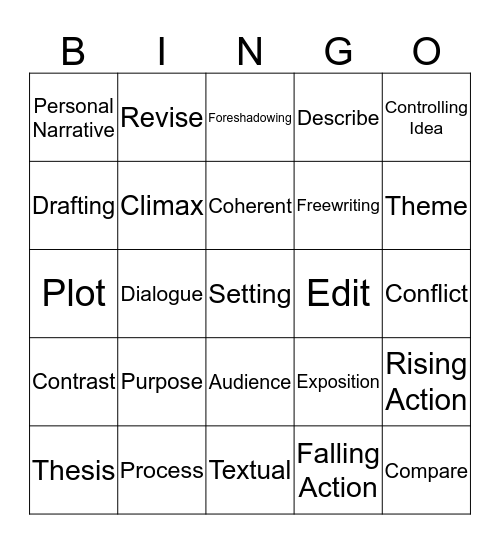 Semester Review Bingo Card