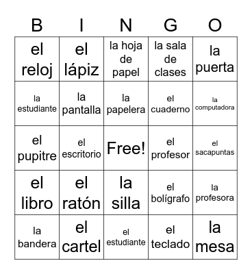 Autentico 1 - 2B Part 1 Bingo Card