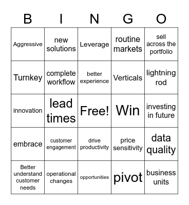 Sales Week BINGO Card