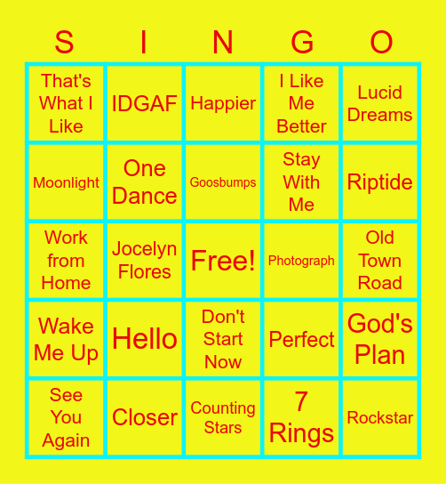 SAC WOW SINGO Bingo Card
