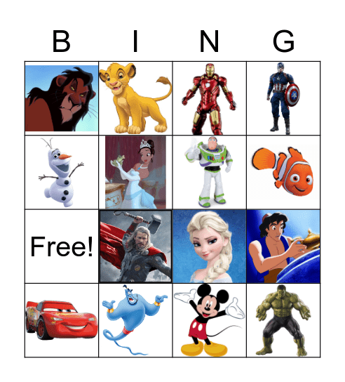 Picture Bingo Card