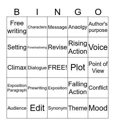 Semester End Review Bingo Card