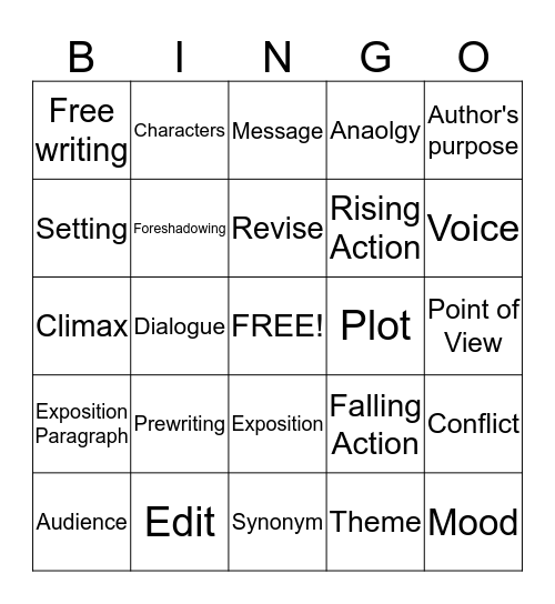 Semester End Review Bingo Card