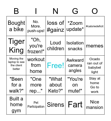 Virtual PT Bingo Card