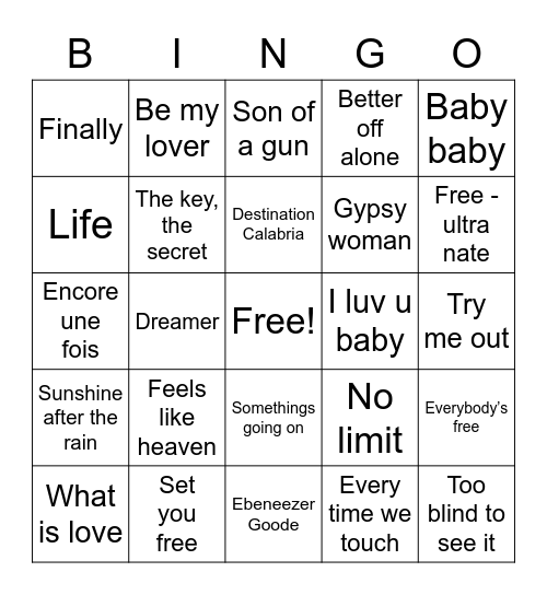 M’s 1990’s club classics - Round 3 Bingo Card