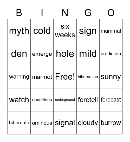 Happy Groundhog Day! Bingo Card