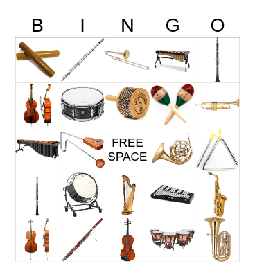 Instrument Bingo Card