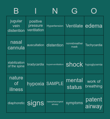 EMR BINGO Card