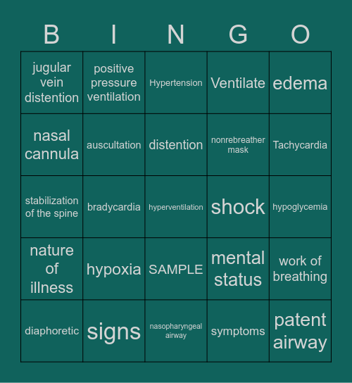 EMR BINGO Card