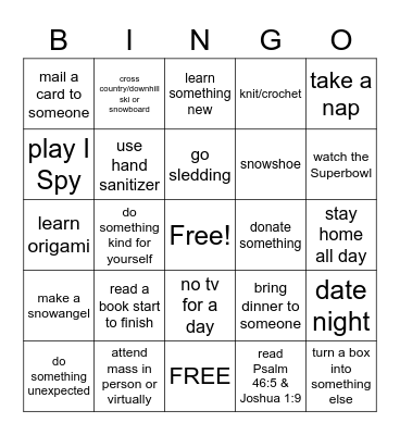 MOPS - February Bingo Card