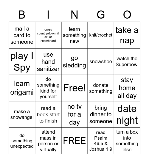 MOPS - February Bingo Card