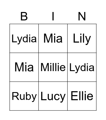 Birthday Bingo Card