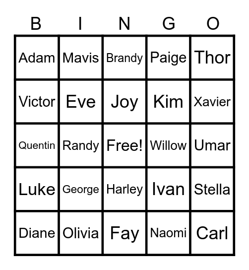 Telesitter Bingo! Bingo Card