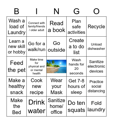 COVID PANDEMIC Bingo Card