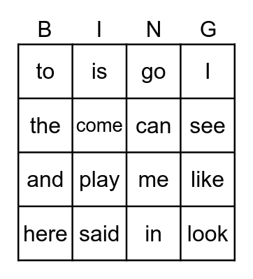 I can read - Bingo! Bingo Card