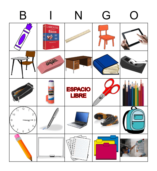 Útiles escolares Bingo Card