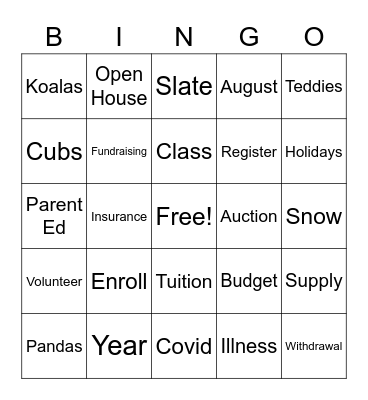 NPCP Bingo Card