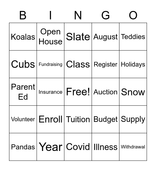 NPCP Bingo Card