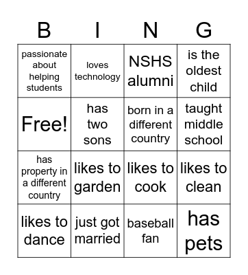 Director's Bingo Card