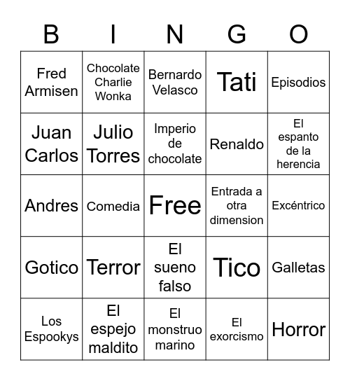 Los Espookys Bingo Card