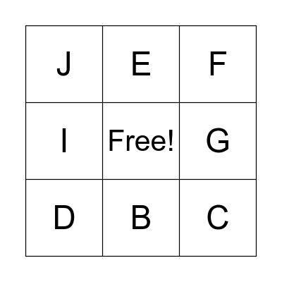 ExCEL Loteria Bingo Card