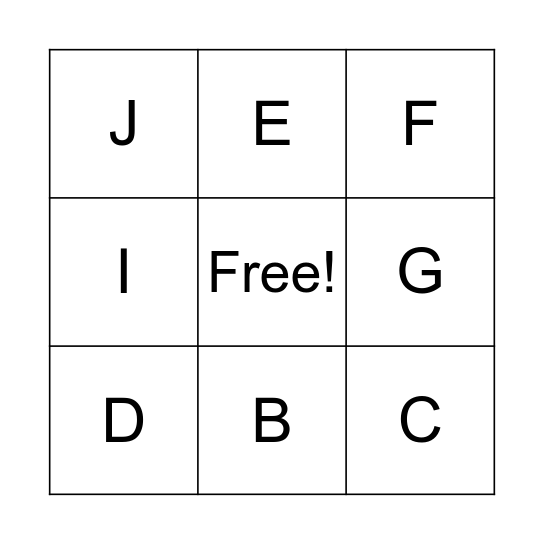 ExCEL Loteria Bingo Card