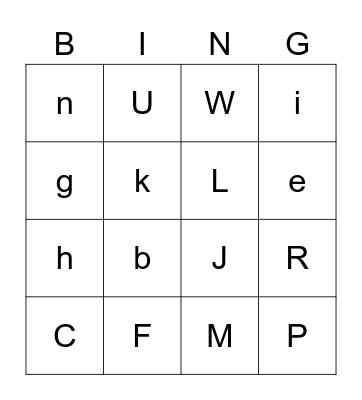 Alphabet Bingo!!! Bingo Card