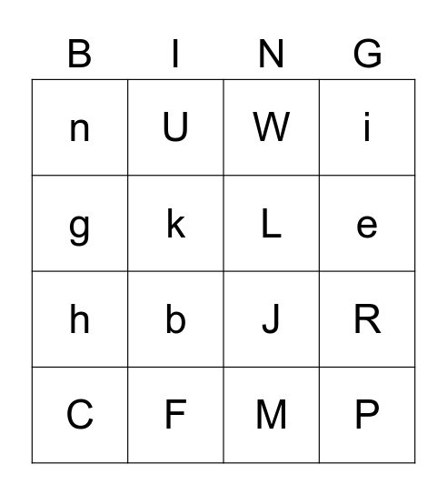 Alphabet Bingo!!! Bingo Card