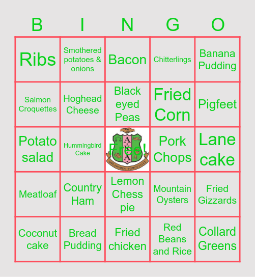 Pajama Jammy Jam -  Soul Food Bingo Card