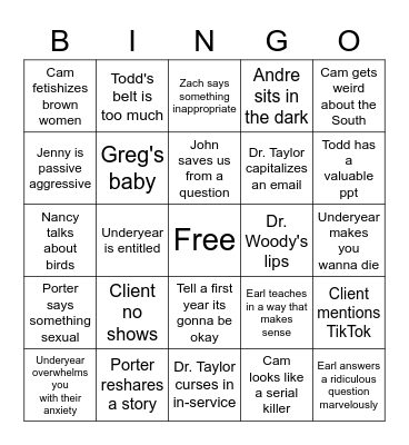 The Last Round Bingo Card