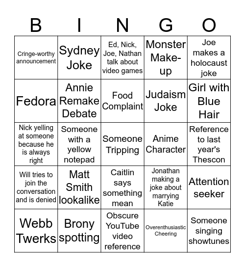 Space Bingo Card