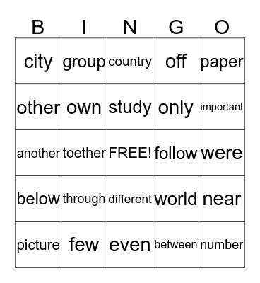 Sami 2nd Grade Unit 1 & Unit 2 Bingo Card