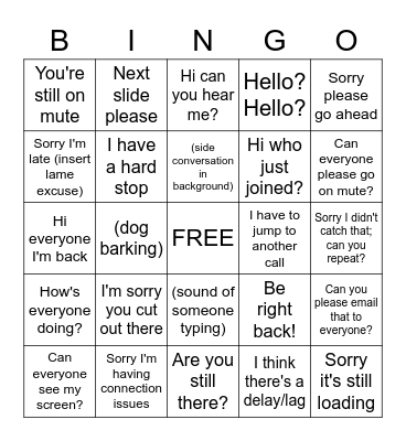 Teams BINGO Card