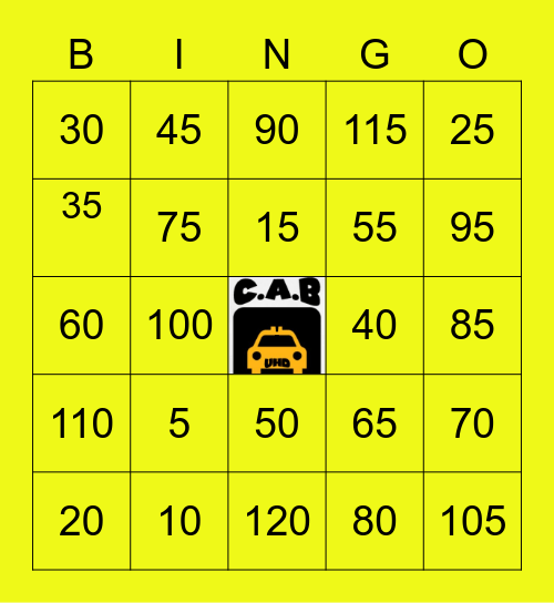 CAB Bingo Card