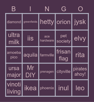 Jen Bingo Card