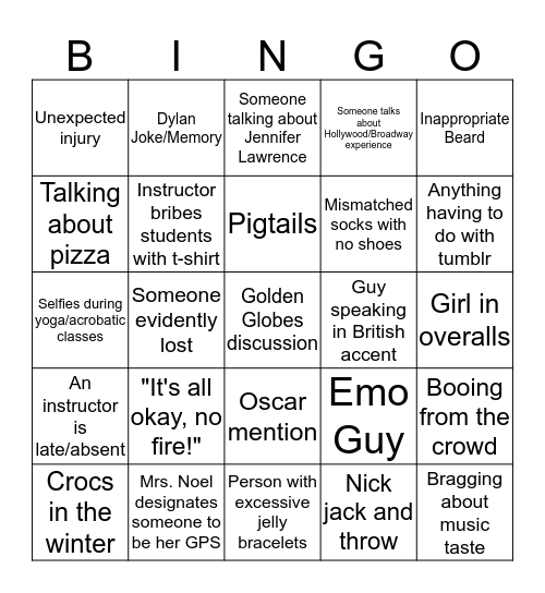 Space Bingo Card