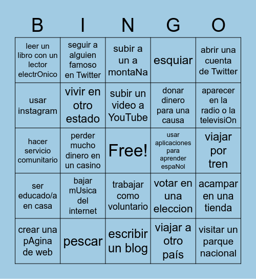 ¿Quién Lo Ha Hecho? Bingo Card