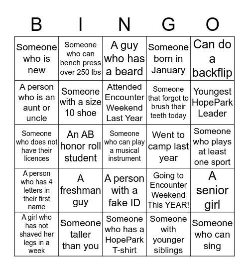 BINGO MIXER Bingo Card