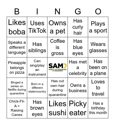 Ice Breaker Bingo! Bingo Card