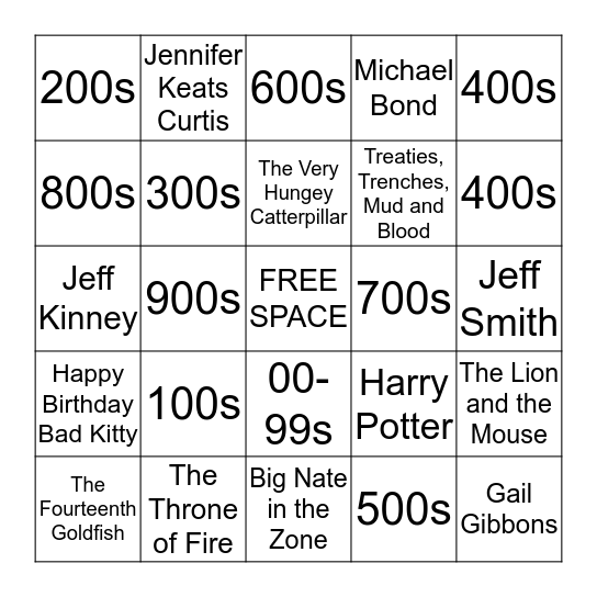 Book Bingo by Josh H. Bingo Card