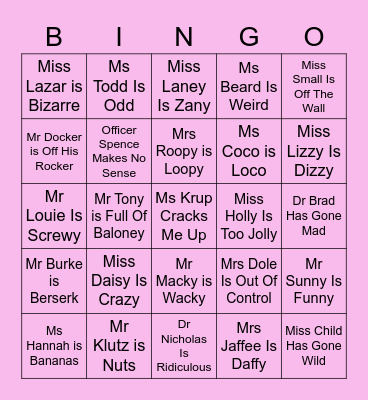 Books Bingo Card