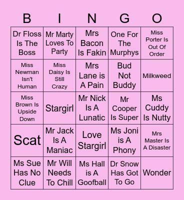 Book Bingo Card