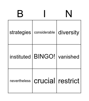 ENDANGERED SPECIES Bingo Card