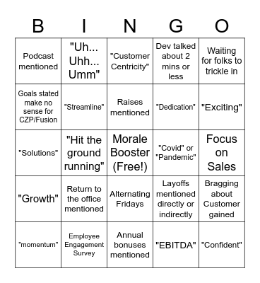 Jan All Hands Bingo Card
