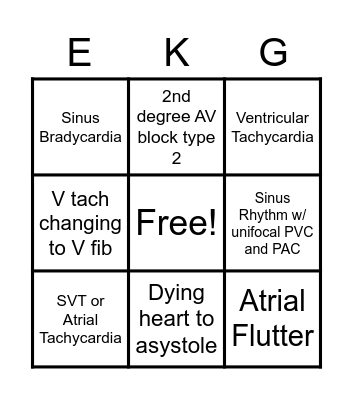 EKG BINGO Card