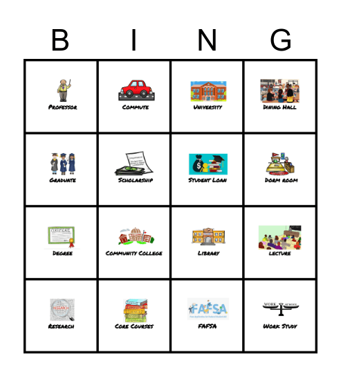 PS/MS 105 College Lingo BINGO! Bingo Card