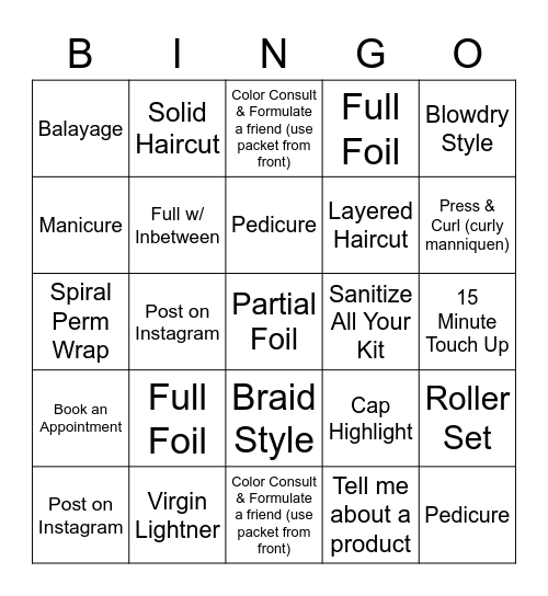 Snow Day Bingo Card